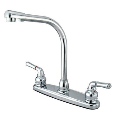 Kingston Brass GKB750 Water Saving Magellan Centerset Kitchen Faucet with Brass Lever Handles, Chrome Kitchen Faucet Kingston Brass